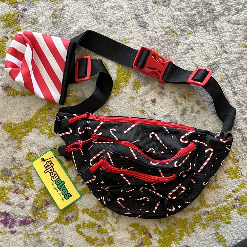 Candy Cane Tipsy Elves Fanny Pack NWT